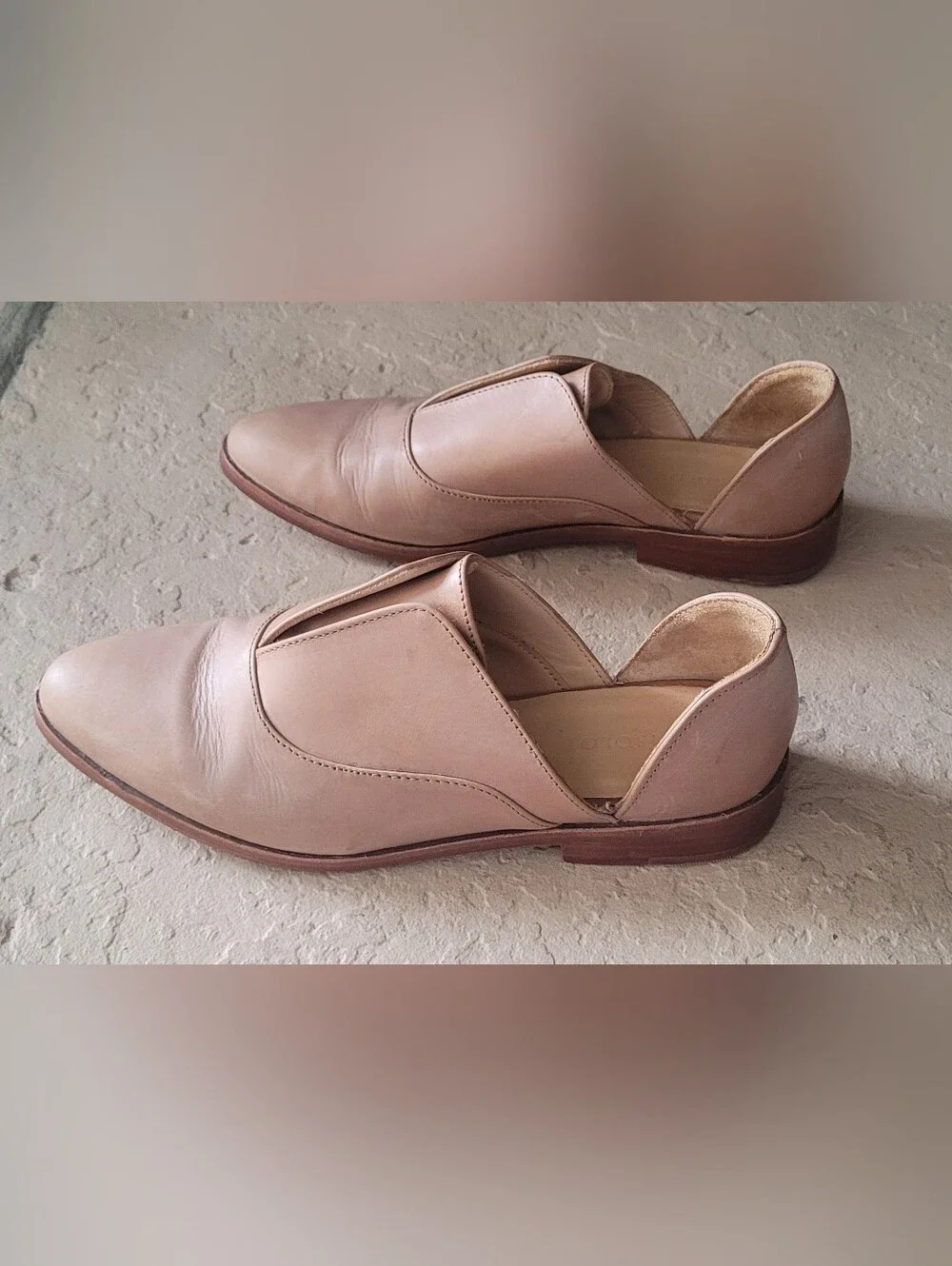 Size 7.5 Nisolo Emma D'Orsay Oxford Leather Almond Women Loafers
